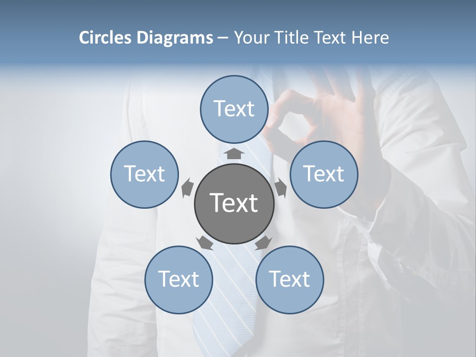 A Man In A White Shirt And Blue Tie Making The Vulcan Sign PowerPoint Template