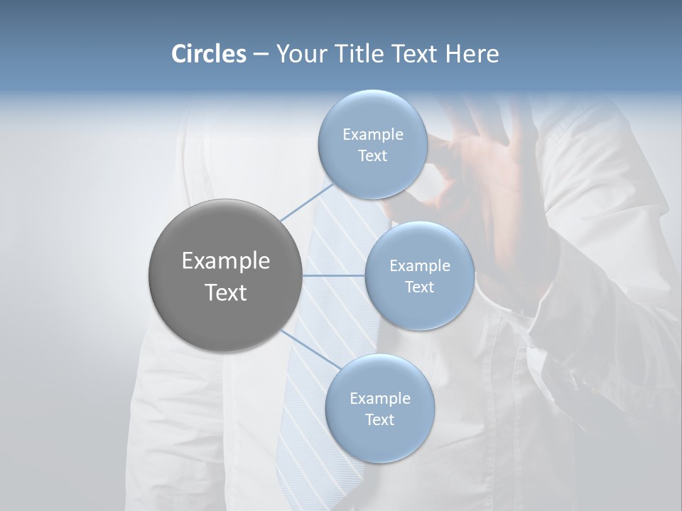 A Man In A White Shirt And Blue Tie Making The Vulcan Sign PowerPoint Template