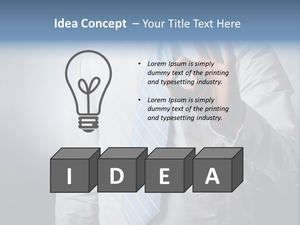 A Man In A White Shirt And Blue Tie Making The Vulcan Sign PowerPoint Template