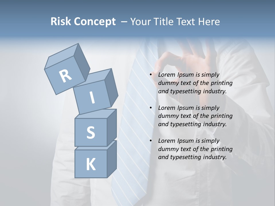 A Man In A White Shirt And Blue Tie Making The Vulcan Sign PowerPoint Template