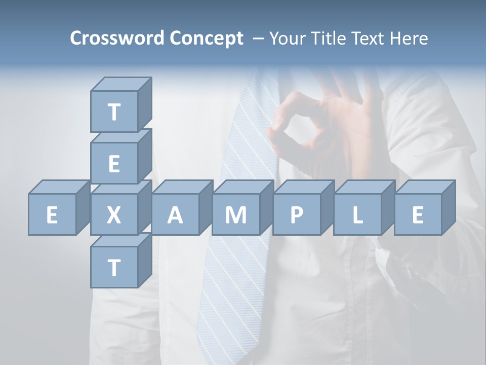 A Man In A White Shirt And Blue Tie Making The Vulcan Sign PowerPoint Template