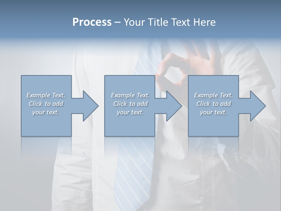 A Man In A White Shirt And Blue Tie Making The Vulcan Sign PowerPoint Template