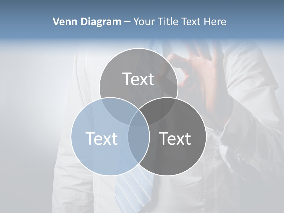 A Man In A White Shirt And Blue Tie Making The Vulcan Sign PowerPoint Template