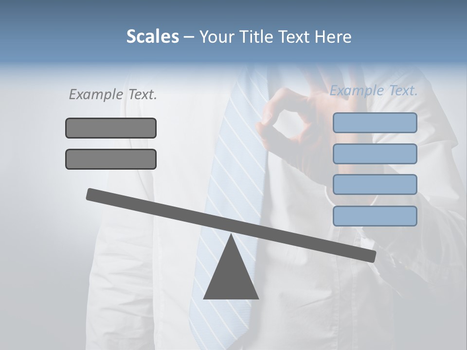 A Man In A White Shirt And Blue Tie Making The Vulcan Sign PowerPoint Template