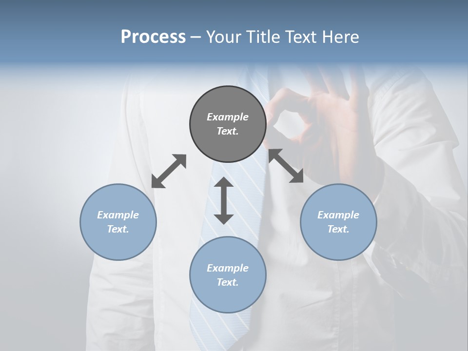 A Man In A White Shirt And Blue Tie Making The Vulcan Sign PowerPoint Template