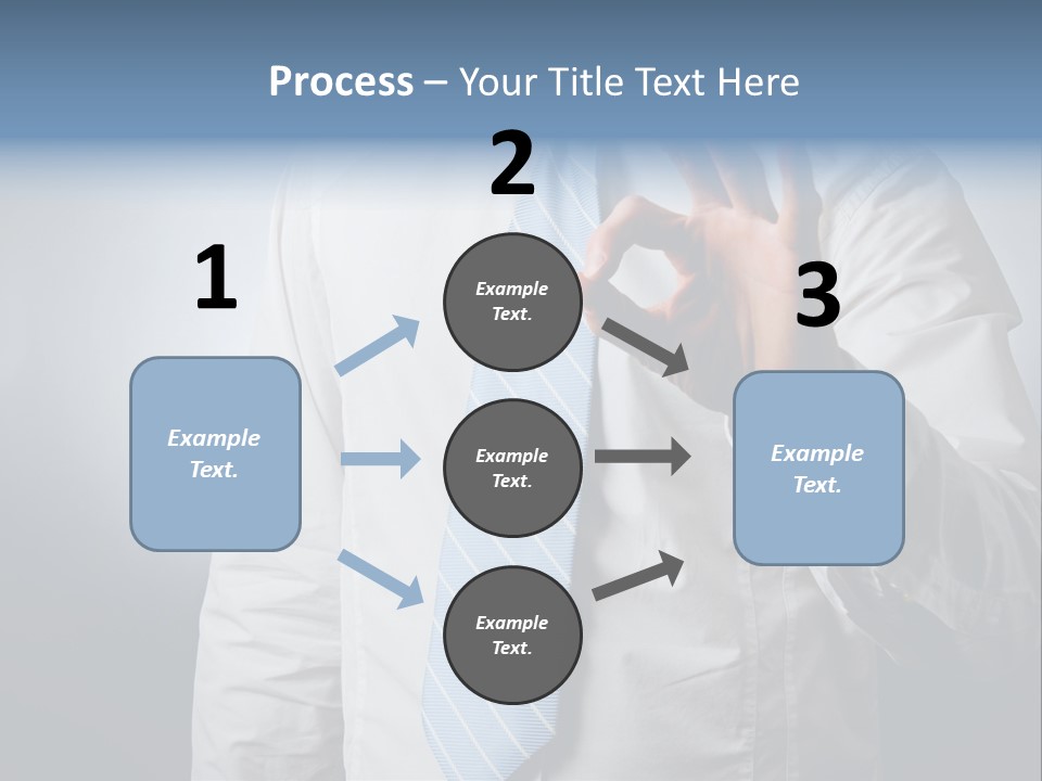 A Man In A White Shirt And Blue Tie Making The Vulcan Sign PowerPoint Template