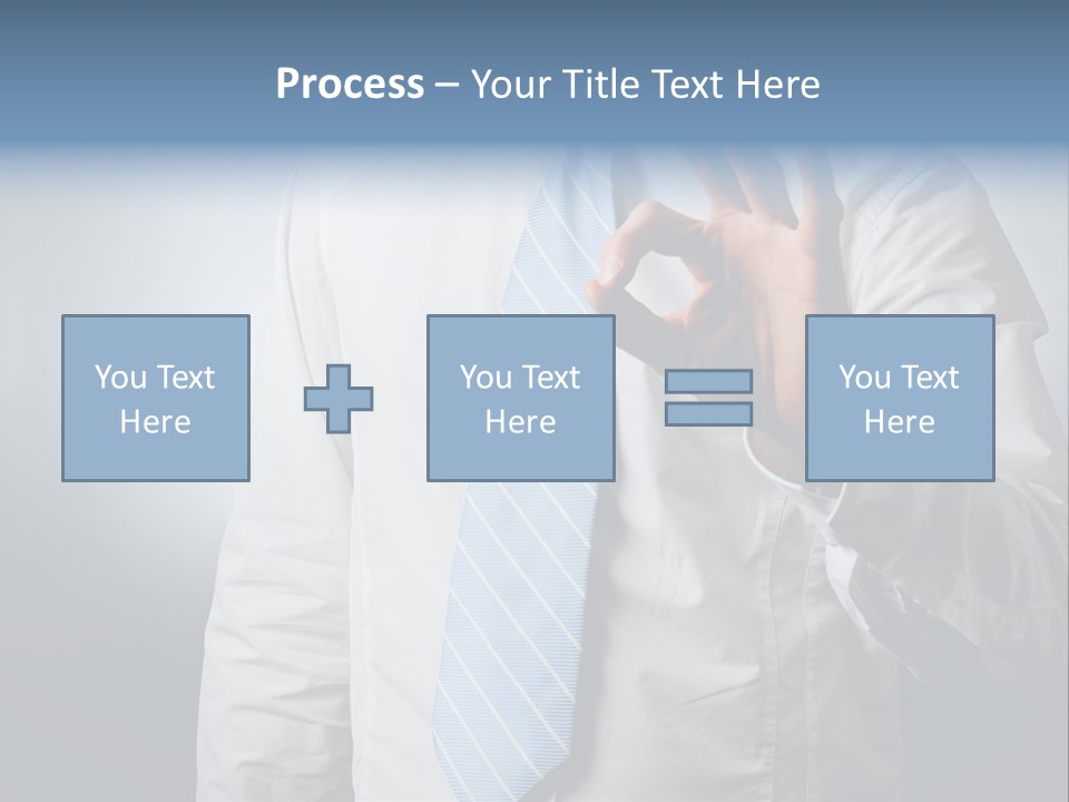 A Man In A White Shirt And Blue Tie Making The Vulcan Sign PowerPoint Template