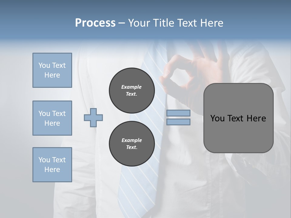 A Man In A White Shirt And Blue Tie Making The Vulcan Sign PowerPoint Template