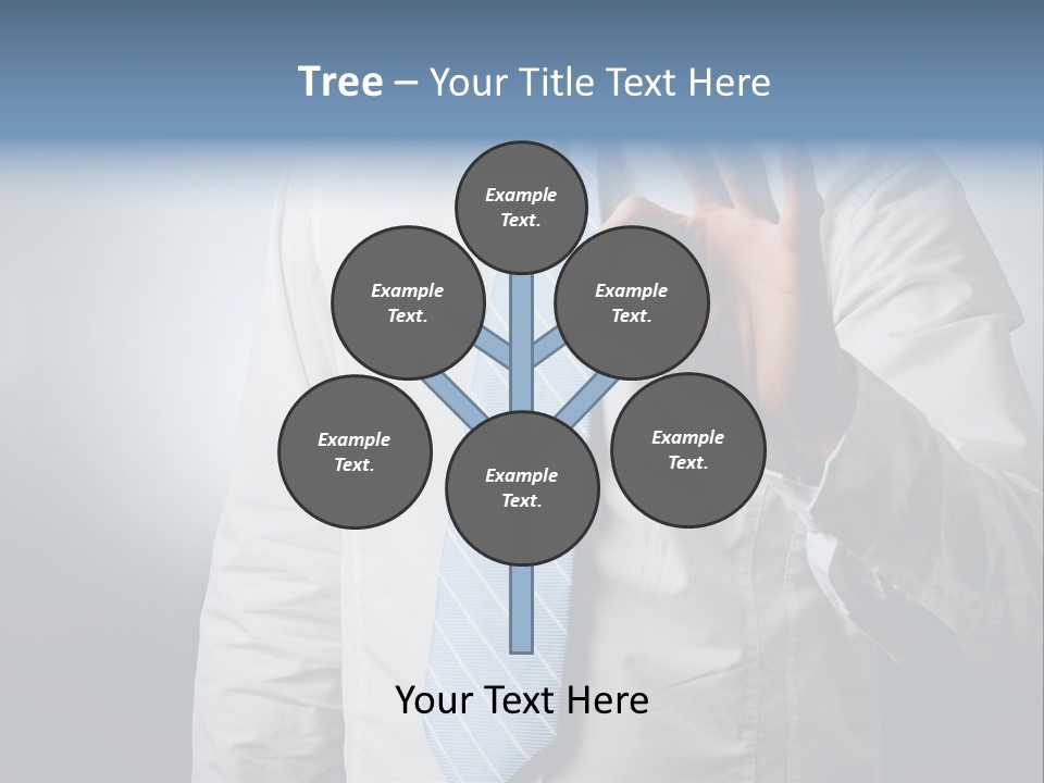 A Man In A White Shirt And Blue Tie Making The Vulcan Sign PowerPoint Template