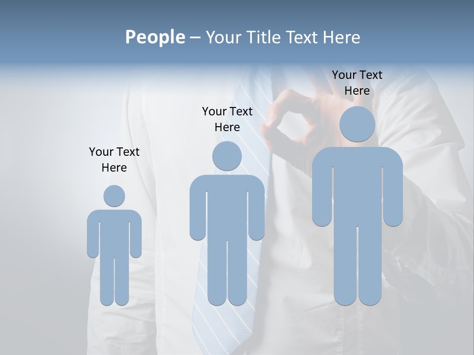 A Man In A White Shirt And Blue Tie Making The Vulcan Sign PowerPoint Template