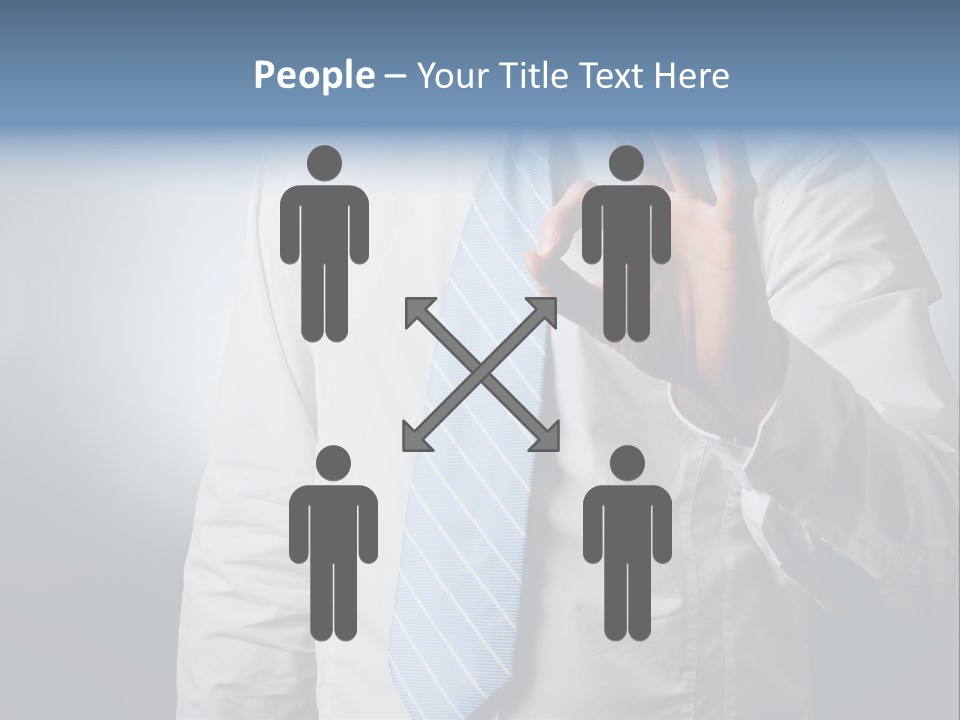 A Man In A White Shirt And Blue Tie Making The Vulcan Sign PowerPoint Template