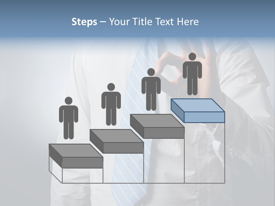 A Man In A White Shirt And Blue Tie Making The Vulcan Sign PowerPoint Template