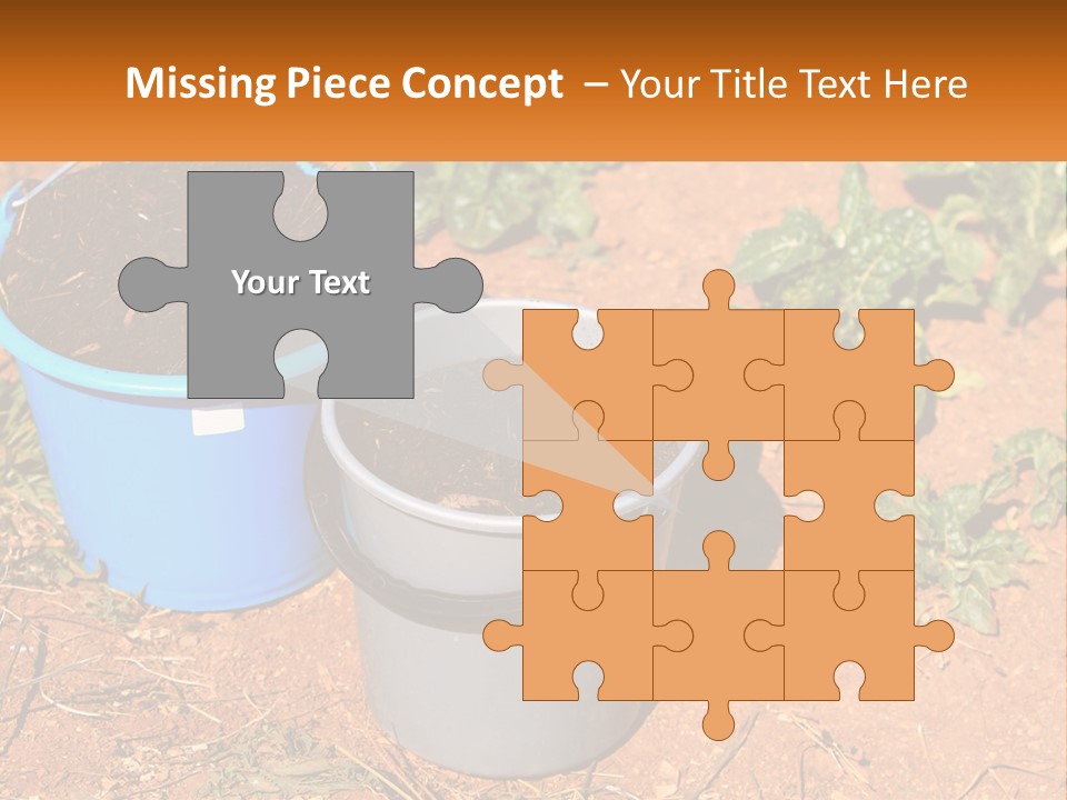 A Couple Of Buckets Filled With Dirt Next To Each Other PowerPoint Template
