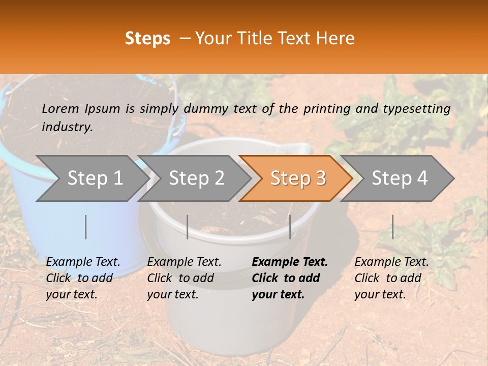 A Couple Of Buckets Filled With Dirt Next To Each Other PowerPoint Template