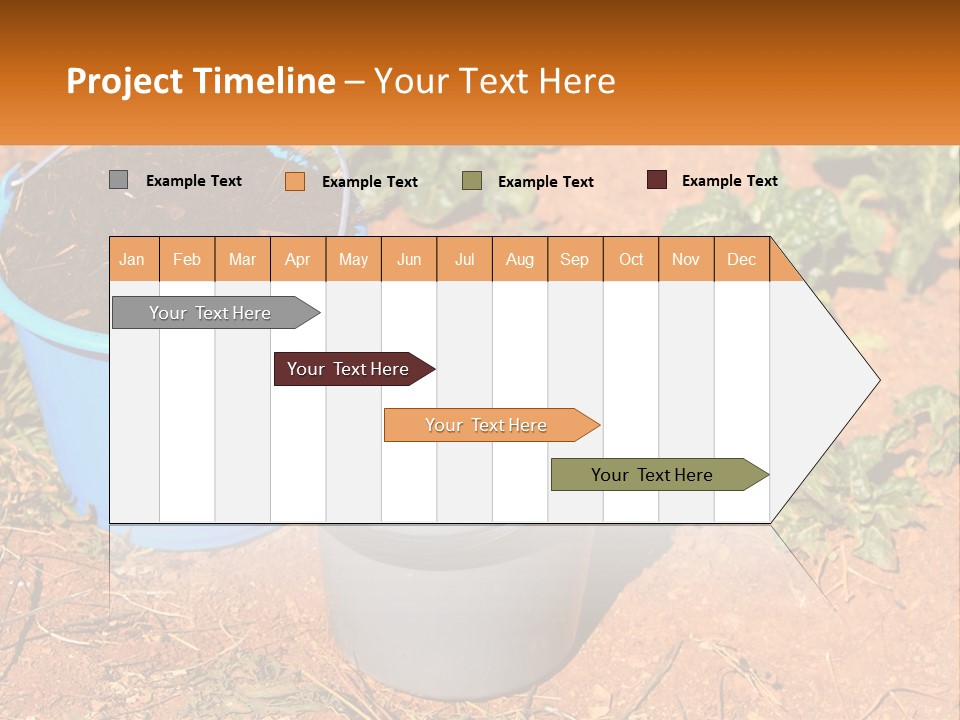 A Couple Of Buckets Filled With Dirt Next To Each Other PowerPoint Template