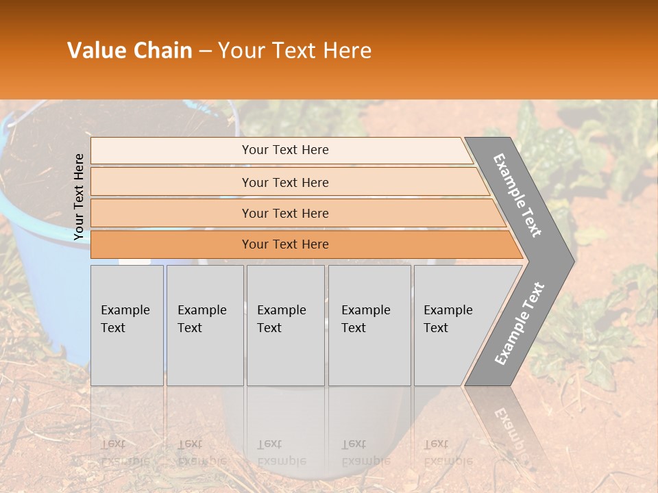 A Couple Of Buckets Filled With Dirt Next To Each Other PowerPoint Template