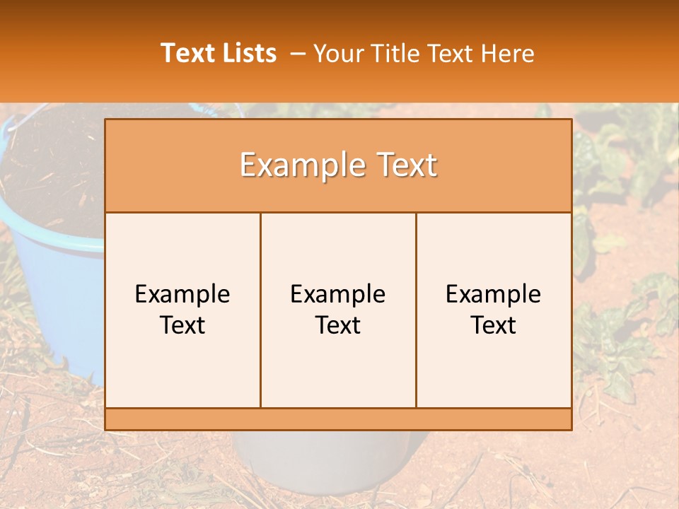 A Couple Of Buckets Filled With Dirt Next To Each Other PowerPoint Template