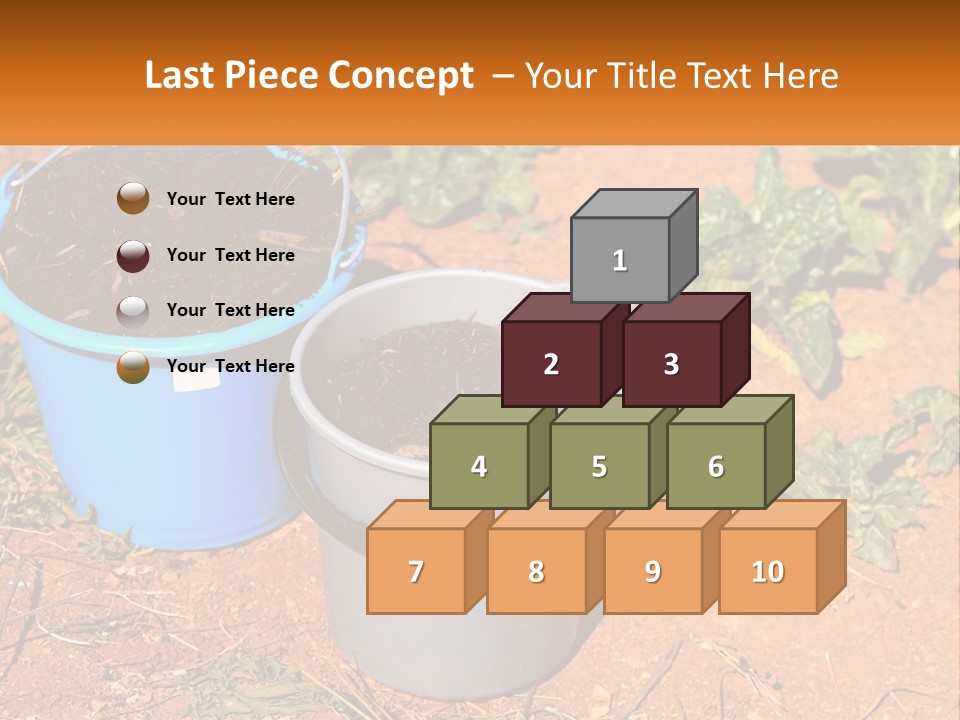 A Couple Of Buckets Filled With Dirt Next To Each Other PowerPoint Template