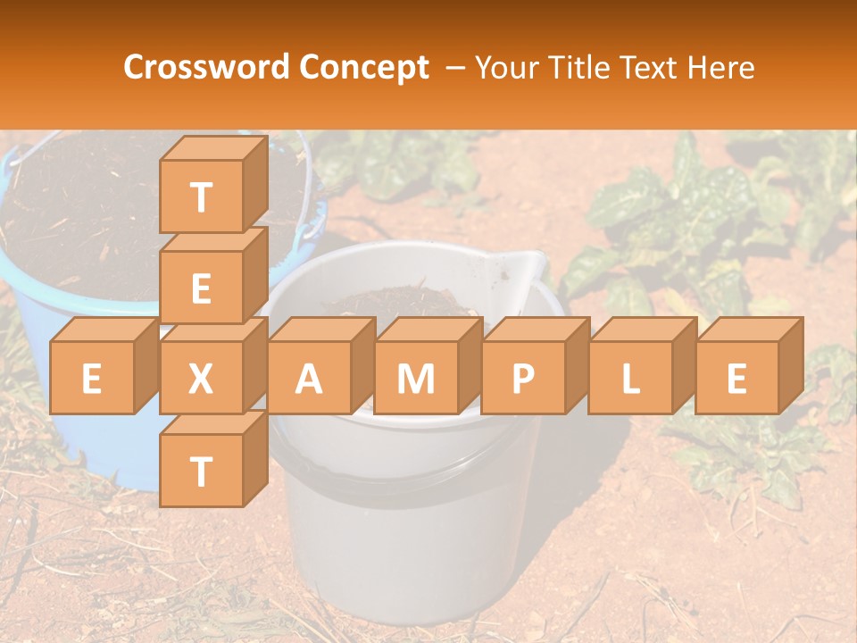 A Couple Of Buckets Filled With Dirt Next To Each Other PowerPoint Template