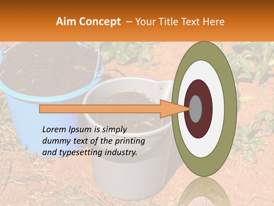 A Couple Of Buckets Filled With Dirt Next To Each Other PowerPoint Template