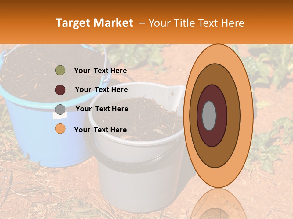 A Couple Of Buckets Filled With Dirt Next To Each Other PowerPoint Template