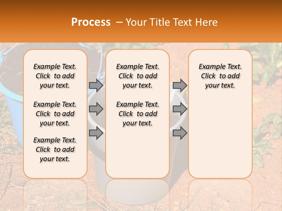 A Couple Of Buckets Filled With Dirt Next To Each Other PowerPoint Template