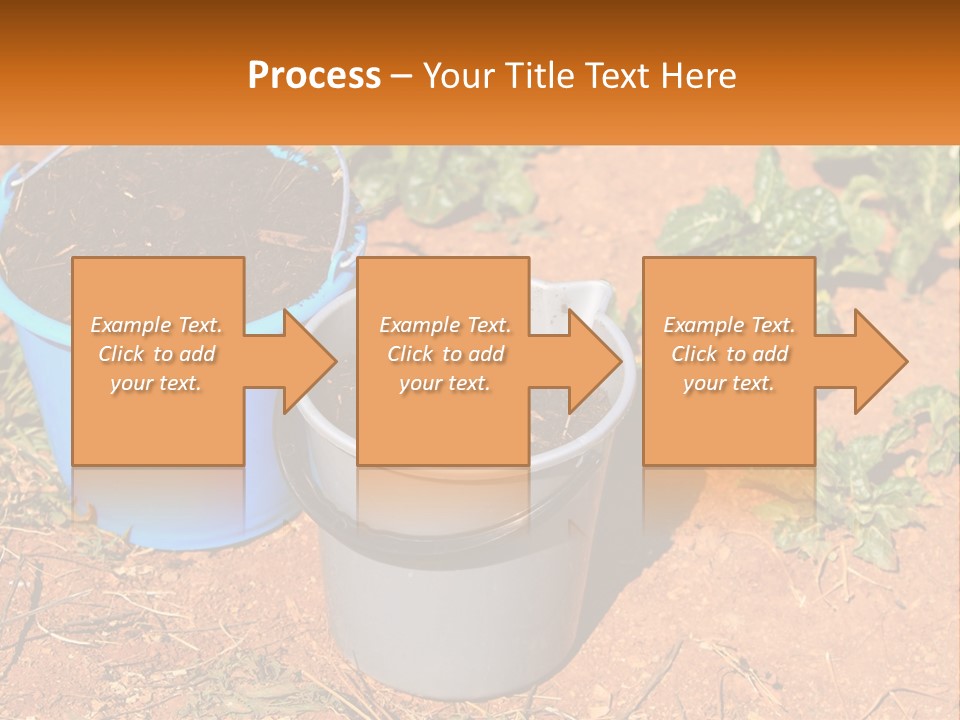A Couple Of Buckets Filled With Dirt Next To Each Other PowerPoint Template