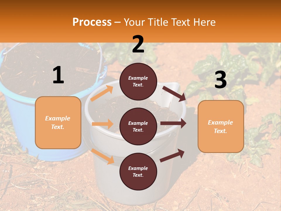 A Couple Of Buckets Filled With Dirt Next To Each Other PowerPoint Template