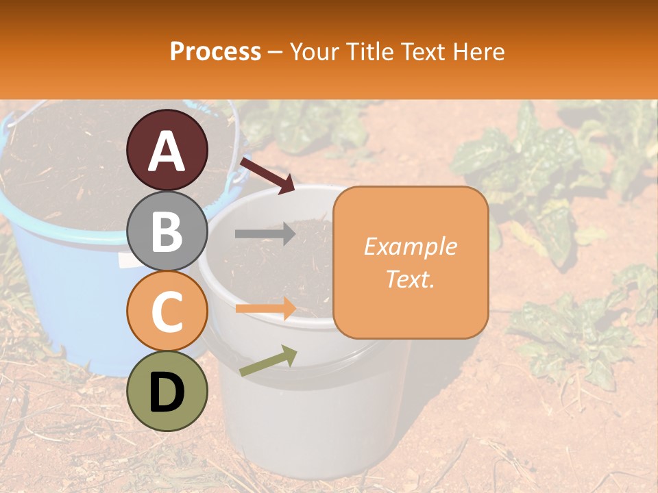 A Couple Of Buckets Filled With Dirt Next To Each Other PowerPoint Template