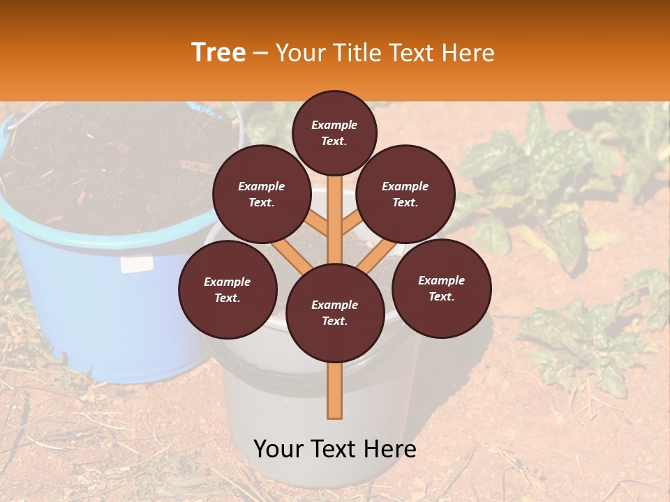 A Couple Of Buckets Filled With Dirt Next To Each Other PowerPoint Template
