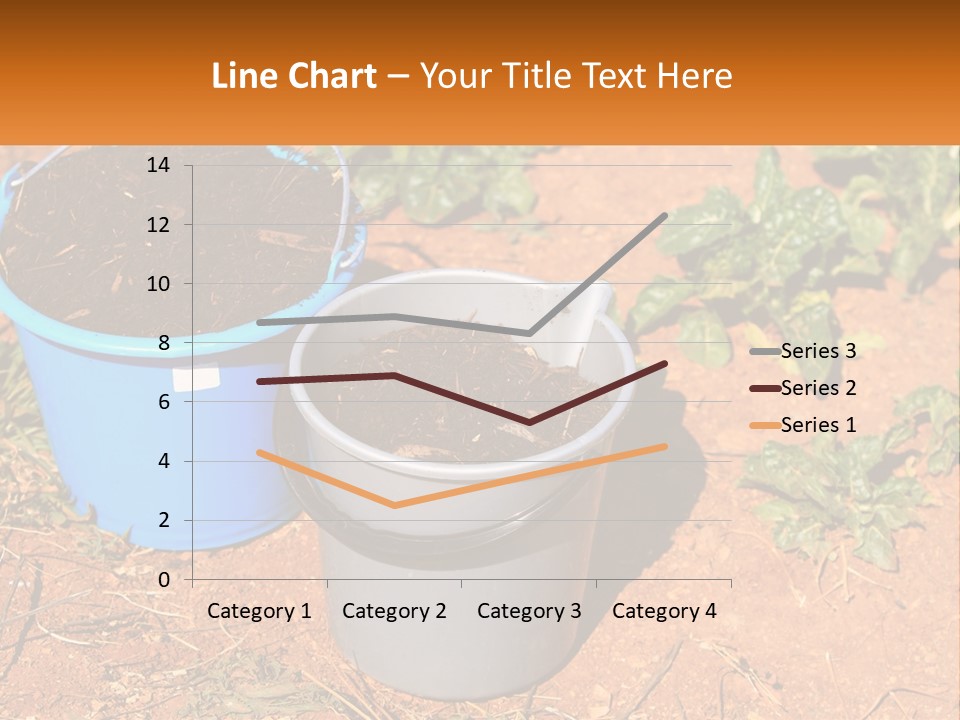 A Couple Of Buckets Filled With Dirt Next To Each Other PowerPoint Template