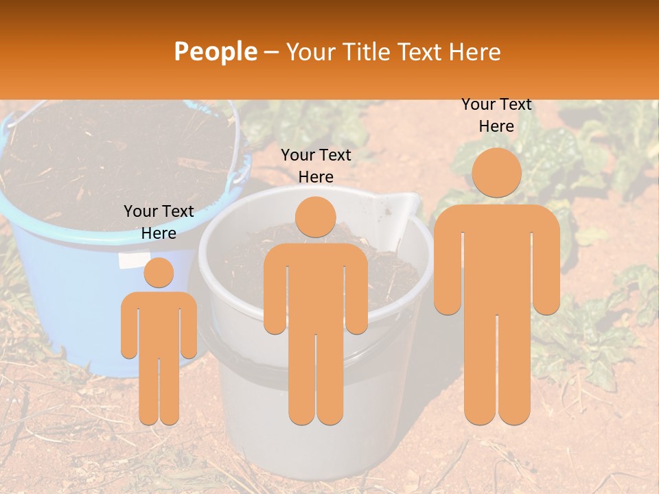 A Couple Of Buckets Filled With Dirt Next To Each Other PowerPoint Template