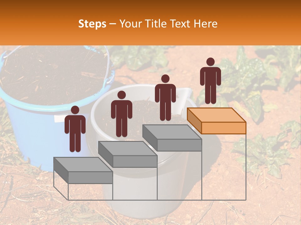 A Couple Of Buckets Filled With Dirt Next To Each Other PowerPoint Template