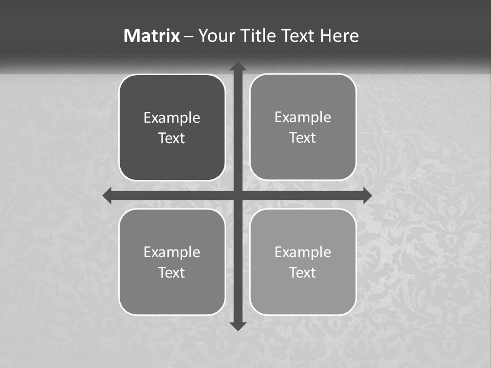 A Black And White Wallpaper With A Damask Pattern PowerPoint Template