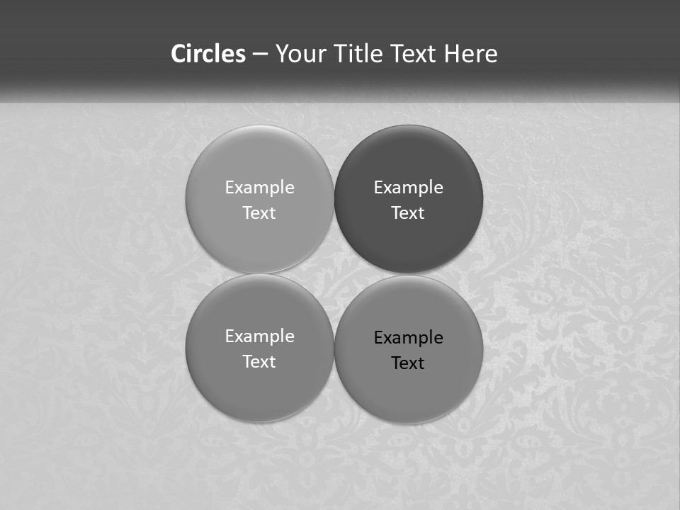 A Black And White Wallpaper With A Damask Pattern PowerPoint Template