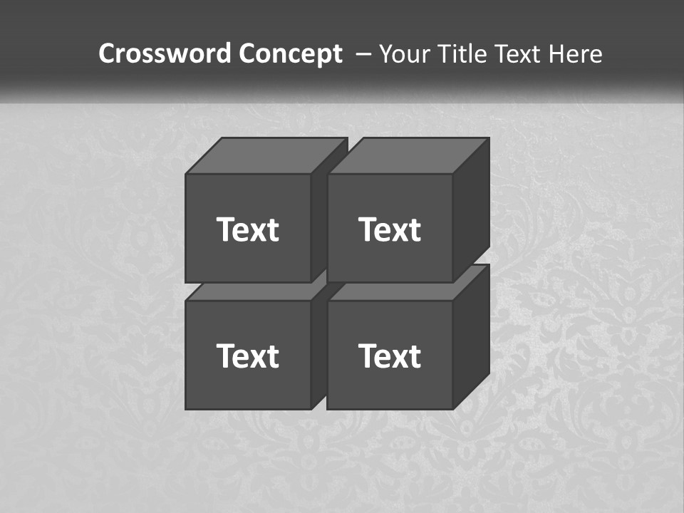 A Black And White Wallpaper With A Damask Pattern PowerPoint Template