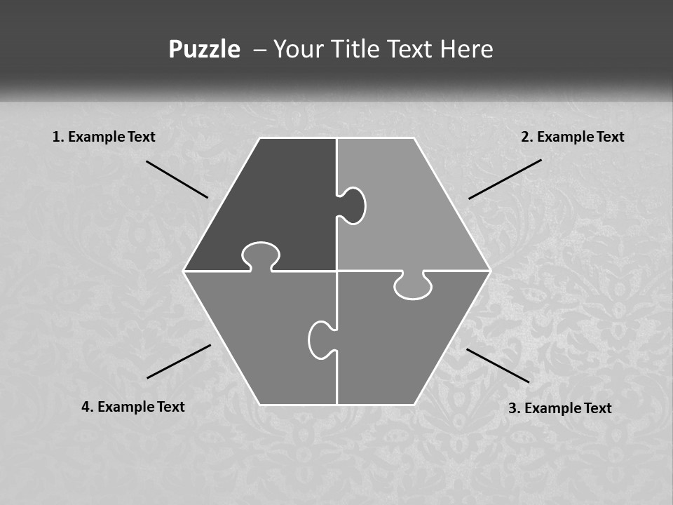 A Black And White Wallpaper With A Damask Pattern PowerPoint Template