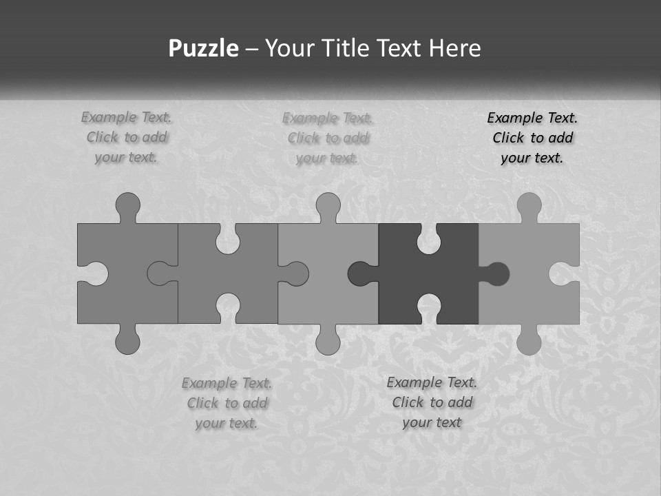 A Black And White Wallpaper With A Damask Pattern PowerPoint Template
