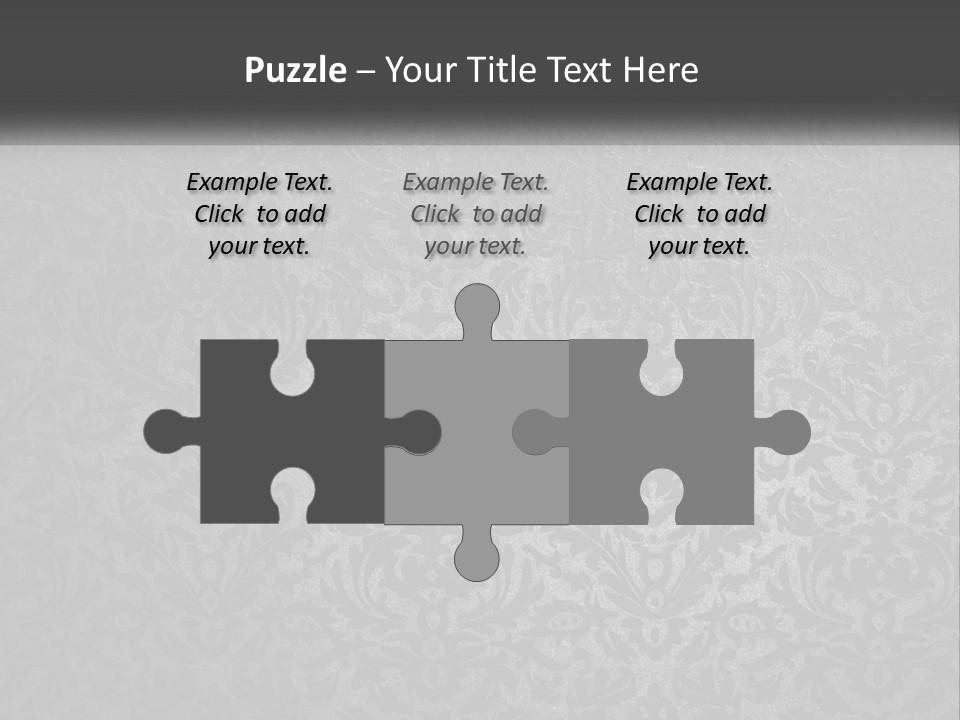 A Black And White Wallpaper With A Damask Pattern PowerPoint Template