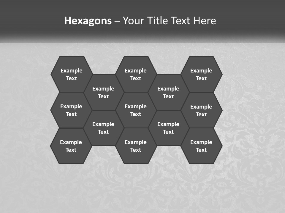 A Black And White Wallpaper With A Damask Pattern PowerPoint Template