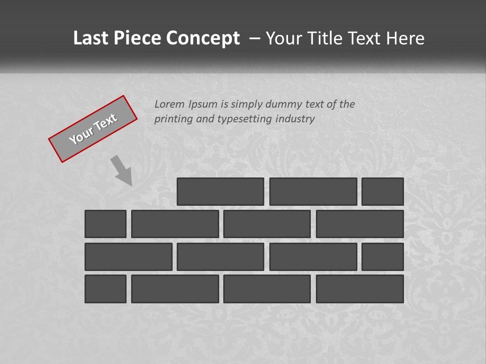 A Black And White Wallpaper With A Damask Pattern PowerPoint Template