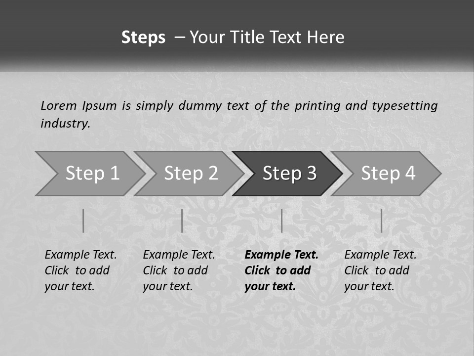 A Black And White Wallpaper With A Damask Pattern PowerPoint Template