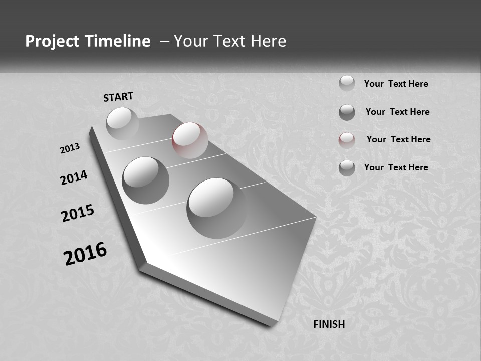 A Black And White Wallpaper With A Damask Pattern PowerPoint Template