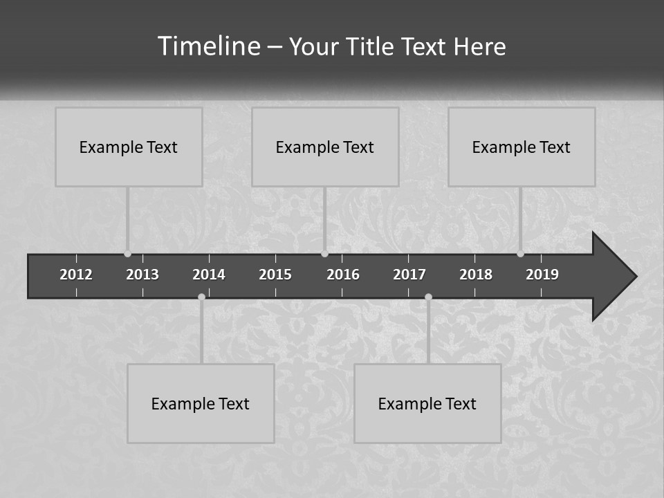 A Black And White Wallpaper With A Damask Pattern PowerPoint Template