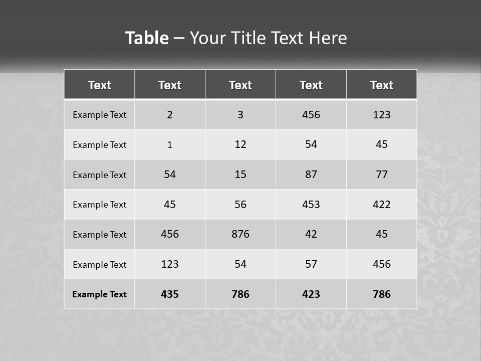 A Black And White Wallpaper With A Damask Pattern PowerPoint Template