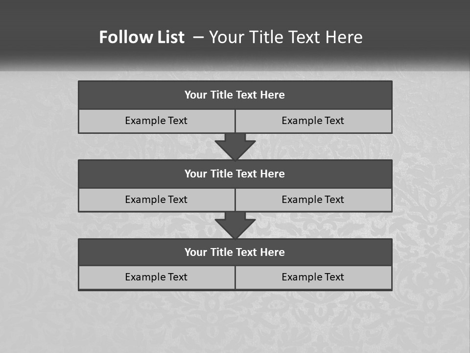 A Black And White Wallpaper With A Damask Pattern PowerPoint Template