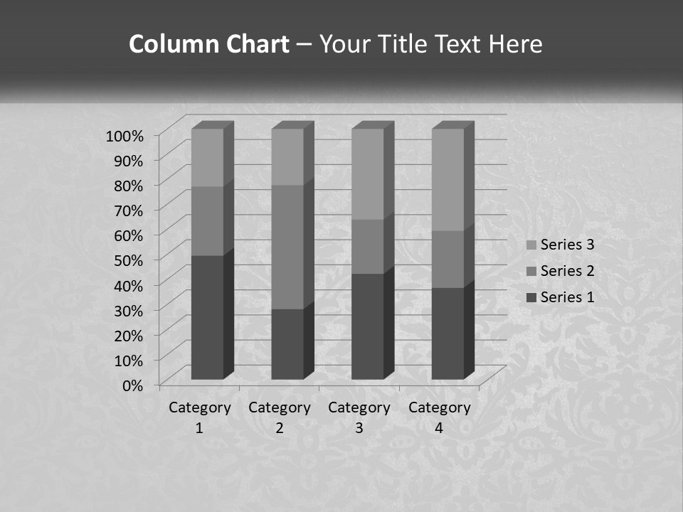 A Black And White Wallpaper With A Damask Pattern PowerPoint Template