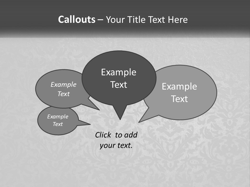 A Black And White Wallpaper With A Damask Pattern PowerPoint Template