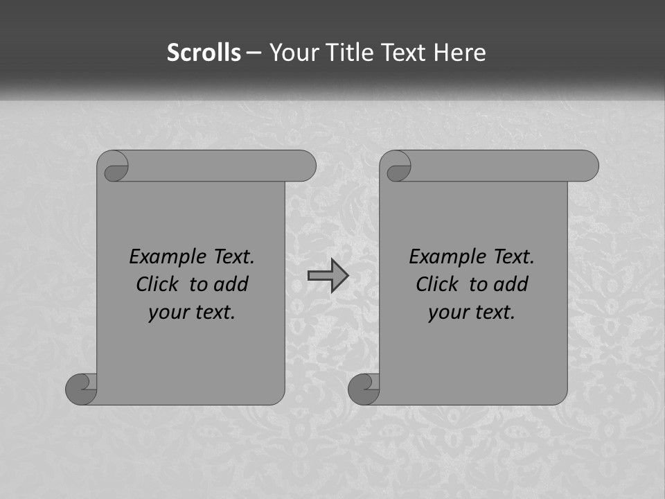 A Black And White Wallpaper With A Damask Pattern PowerPoint Template