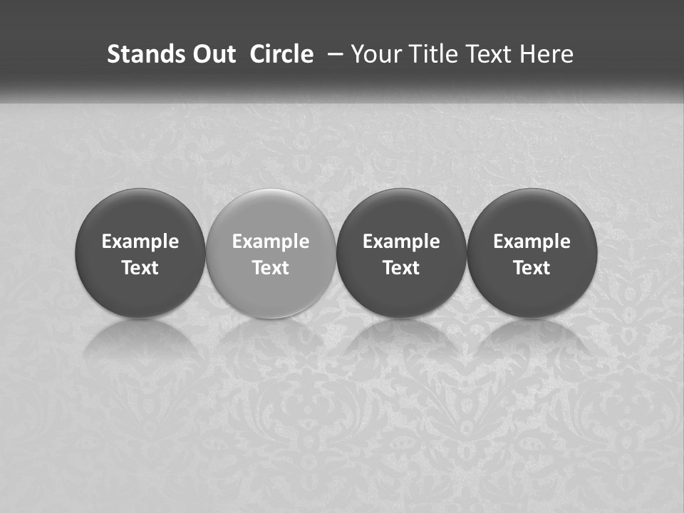 A Black And White Wallpaper With A Damask Pattern PowerPoint Template